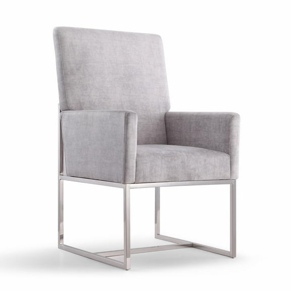 Manhattan Comfort Element 18.9" Velvet Dining Armchair in Gray