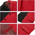 thumbnail image 5 of Yumcute Kids Boys Men's Suits 3 Piece Formal Tuxedo Suits for Boys Slim Fit Casual Ring Bearer Outfit with Blazer Jacket Pants and Vest, Black and red, 14Y, 5 of 6