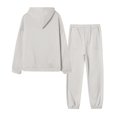 thumbnail image 3 of Moxiu Women's 2 Piece Casual Jogger Set Spring Oversized Hoodie Sweatpants Travel Tracksuit White,L, 3 of 8