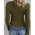 thumbnail image 3 of Zeagoo Womens Long Sleeve Top Stretch Crewneck Ribbed T-Shirt Fitted Basic Tops Business Casual Outfits, 3 of 6