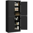thumbnail image 1 of HOMCOM Kitchen Pantry Storage Cabinet, 6-tier Pantry with 4 Doors, Black, 1 of 10