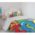 thumbnail image 4 of Ambesonne Zoo Quilted Bedspread Set 2 Pcs, Zoo Sign Various Mascots, Twin Size, Multicolor, 4 of 6