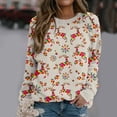 thumbnail image 2 of WEAIXIMIUNG Chandail en Molleton à Manches Longues Imprimé de Noël pour Femmes, Blouse Décontractée, 2 of 6