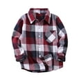 thumbnail image 2 of LFEOOST Toddler Baby Boys Plaid Flannel Shirt Long Sleeve Button Down Shirts Kid Western Shirts Long Sleeve Shirt Wine 12-18 Months, 2 of 5