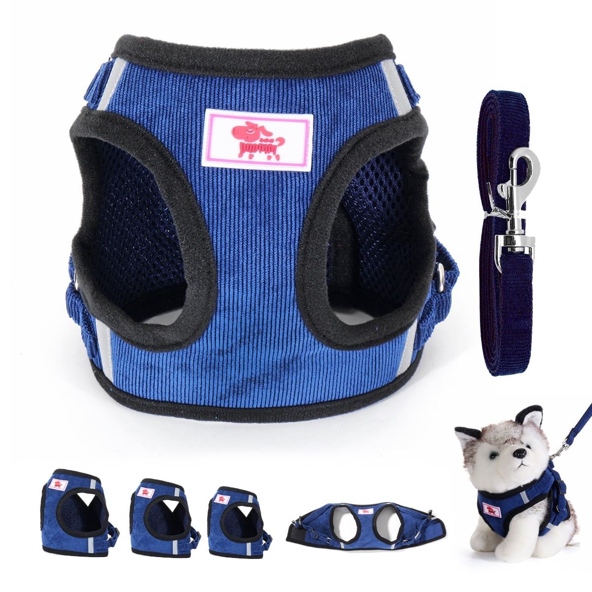 Adjustable Pet Soft Vest Harness No Pull Leash Mesh Padded Dog Puppy