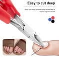 thumbnail image 3 of Soidarity Cortaúñas de acero inoxidable para uñas encarnadas, removedor de uñas de los pies, alicates de bolsillo de viaje para manicura y pedicura, Juegos de manicura Azul Soidarity CE003228-03, 3 of 8