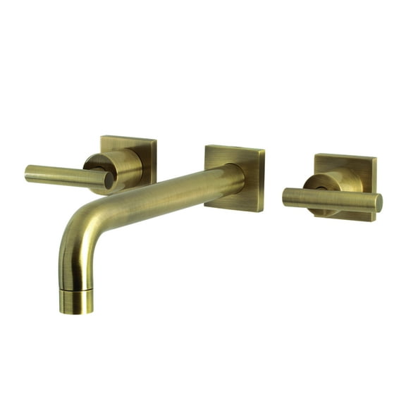 Kingston Brass KS6023CML Manhattan Two-Handle Wall Mount Roman Tub Faucet, Antique Brass