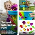 thumbnail image 4 of Rain Showers Splash Pond Toddler Water Table, Kids Water and Sand Activity Sensory Playset, Summer Outdoor Toys, 13 Piece Toy Accessories, For Toddles 1.5+ Years Old, 4 of 8