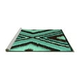 thumbnail image 2 of Ahgly Company Machine Washable Indoor Rectangle Abstract Turquoise Blue Modern Area Rugs, 2' x 4', 2 of 4
