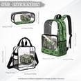thumbnail image 4 of Kuiaobaty Truck Print 3 Piece Clear Backpack Set for Kids 8-12 Heavy Duty Clear Bookbag and Lunch Bag with Side Pockets Roomy Transparent Bookbag with Pencil Case for School, 4 of 5