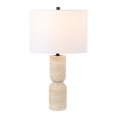 thumbnail image 3 of SAFAVIEH Nara 25" Mid-Century Travertine Ivory Table Lamp with White Shade, 3 of 6