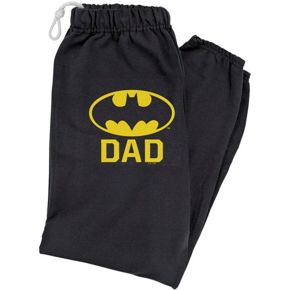 Batman Bat Dad Shield Logo Unisex Jogger Sweatpants for Men and Women, Black, Small