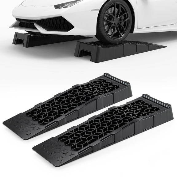 Costway 2-Pack 2.5" Lift Low Profile Car Ramps, Portable Vehicle Service Ramps for Jack