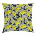 thumbnail image 1 of Floral Throw Pillow Cushion Cover, Daffodil Petals in Contrast Tones Flourishing Floret Nostalgic Eastern Print, Decorative Square Accent Pillow Case, 20 X 20 Inches, Yellow and Grey, by Ambesonne, 1 of 2
