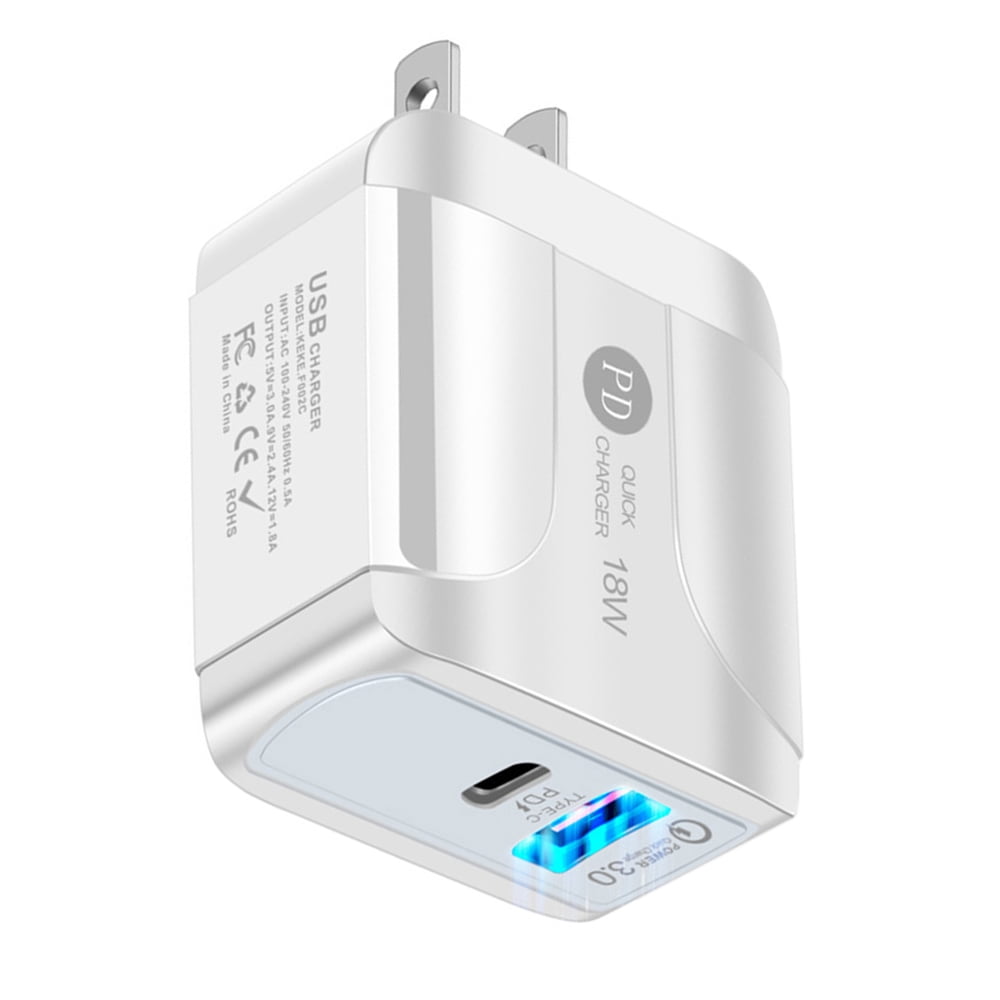 USB C Wall Charger, 4-Pack 20W PD Dual Port USB-C Charger Block Type C Fast Plug Power Adapter Compatible with iPhone 14/13/12iPad/iPad Mini, Samsung Galaxy S23/S22/S21, and More (Cable Not Included)
