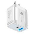 thumbnail image 2 of 18W USB-C PD Fast Wall Charger, Dual Port PD+USB AC Power Adapter Plug Quick Charge 3.0 Wall Charger Block Compatible with iPhone 13 12 11 Pro Max XS X 8 Plus, Galaxy S21 S20 Ultra 5G Note20 10+, 2 of 3