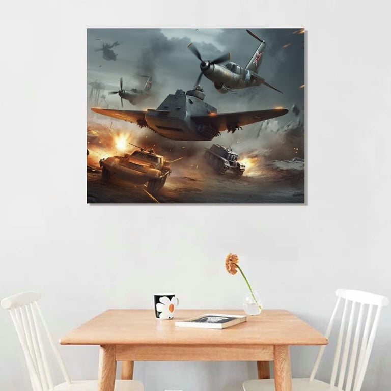 Lockheed P-38 Lightning Art Poster – 16x24 Inch Canvas Wall Art For Aviation & Room Decor