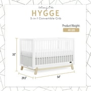 Dream On Me Hygge 5-in-1 Convertible Crib, Vintage White Oak