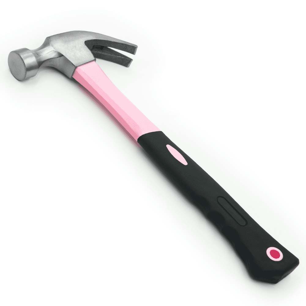 8oz Claw Hammer With Tubular Steel Shaft Comfort Grip Handle Nail Remover Tool 