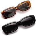 thumbnail image 3 of Gafas de sol retro TUNC 4 piezas cuadradas rectangulares pequeñas UV400, 3 of 5