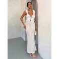 thumbnail image 4 of White Crochet Lace Maxi Dress With Ruffle Off-Shoulder & Keyhole Detail, 4 of 5