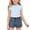 Light Blue, variant on Girls 2 Piece Outfits Summer Clothes Tank Top Cute Solid Color T-Shirt and Casual Shorts Kids Clothing Sets Purple Size 4T