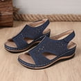 thumbnail image 6 of Pandaie Orthopedic Wedge Sandals for Women Arch Support Breathable Slingback Summer Beach Walking Shoes with Back Buckle Strap (Navy,7.5), 6 of 9