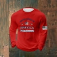 thumbnail image 2 of 250th Anniversary USA Shirt Men Waffle Long Sleeve Tops American Flag Print Crew Neck Sweatshirt Patriotic Fourth of July Outfit, 2 of 3