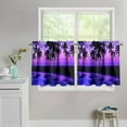 thumbnail image 2 of Hawaii Palm Tree Sunset Short Curtains Privacy Curtain Tiers for Nursery Bathroom,Cafe, Door Head,36inches,Set of 2, 2 of 6