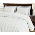 thumbnail image 3 of Chezmoi Collection Piers Cream White Velvet Quilt Oversized King Set, 3-Piece Plush Distressed Velvet Bedding All Season Lightweight Bedspread, Brushed Microfiber Reverse with Double Square Stitch, 3 of 9