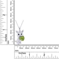 thumbnail image 4 of AFFY Heart Shape Simulated Peridot Love Heart Cute Pig Pendant Necklace 14k White Gold Over Sterling Silver with 18" Chain, 4 of 5