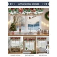 thumbnail image 6 of Christmas Valances for Windows, 54 x 18in, Reindeer Sled Cottage Trees Plants Snowflakes Red Plaid Rod Pocket Kitchen Valance Curtain Light Filtering Window Treatments for Living Room Bedroom, 6 of 7