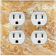 thumbnail image 1 of Metal Light Switch Plate Outlet Cover (Image of Marble Brown MAR023), 1 of 13