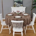 thumbnail image 2 of Brown and Black Leopard Print Round Tablecloth 60"x60",Wrinkle Wipeable Table Cloth for Kitchen Dining Room Picnic Patio Party, 2 of 6