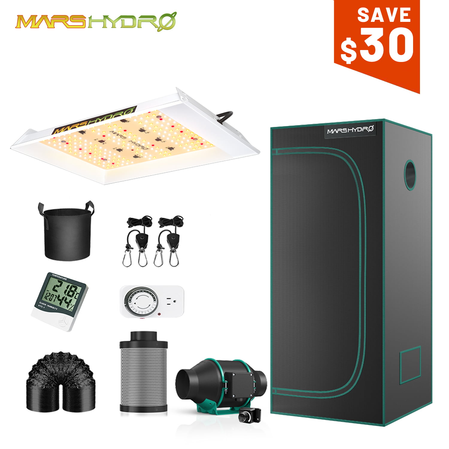Black for sale online Mars Hydro Portable 5x5 Grow Tent 