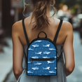 thumbnail image 4 of HELLHERO Shark Geometry Backpack Purse with Lightweight Zipper Pocket Crossbody Shoulder Bag for Vacation, Polyester Mini Polyester Backpacks for Travel, 4 of 8