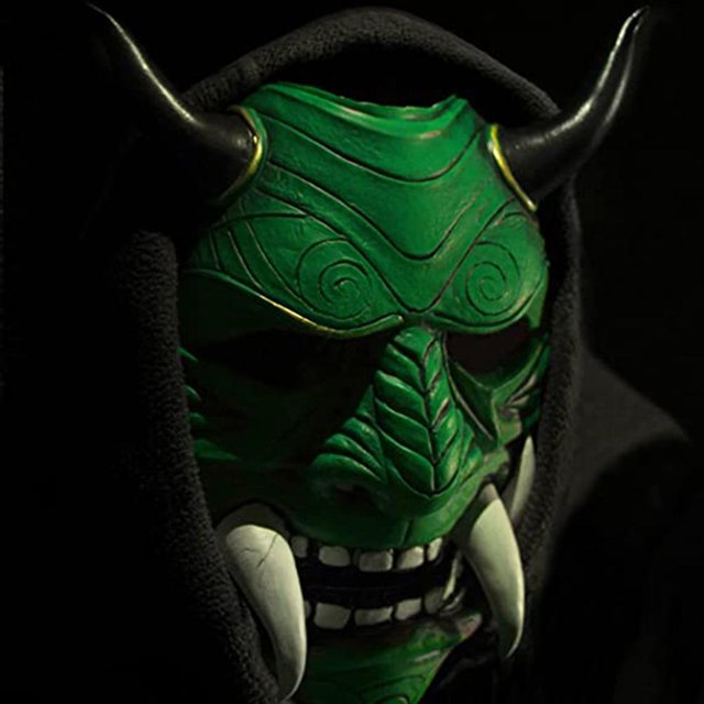 Mascarilla facial de demonio japonés Prajna para carnaval, Halloween, budismo japonés, Prajna, fantasma, Cosplay, Hanya