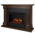 thumbnail image 1 of Bowery Hill Red Oak Chestnut Oak/Black Electric Fireplace Rectangular Adjustable Thermostat 63" Assembled, 1 of 8