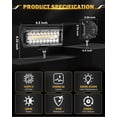 thumbnail image 4 of Barra de Luz LED Auxbeam de 7 Pulgadas 300W 6 Modos Estroboscópicos Ámbar, 4 of 7