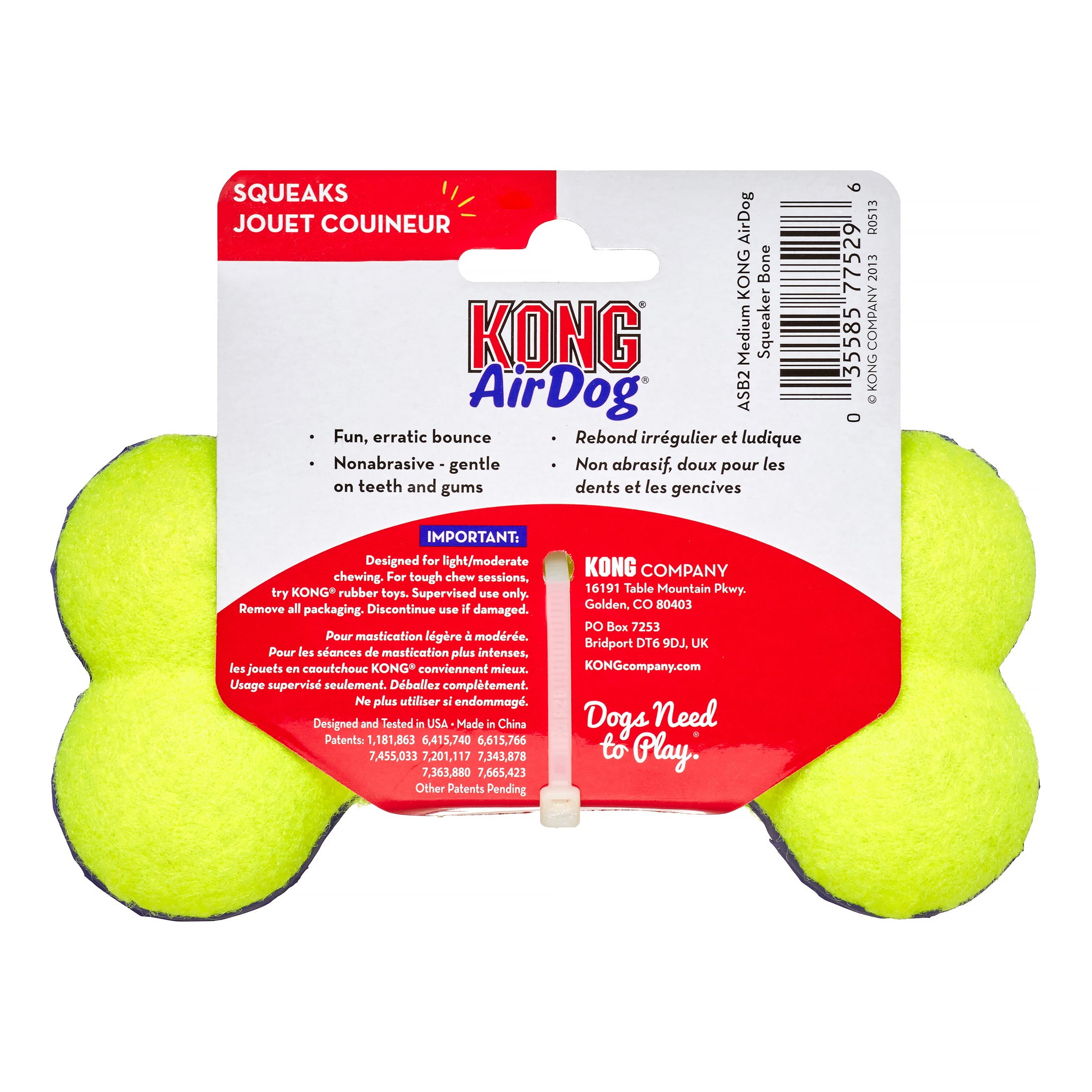 Kong AirDog Squeaker Donut Dog water and tug Toy in Small