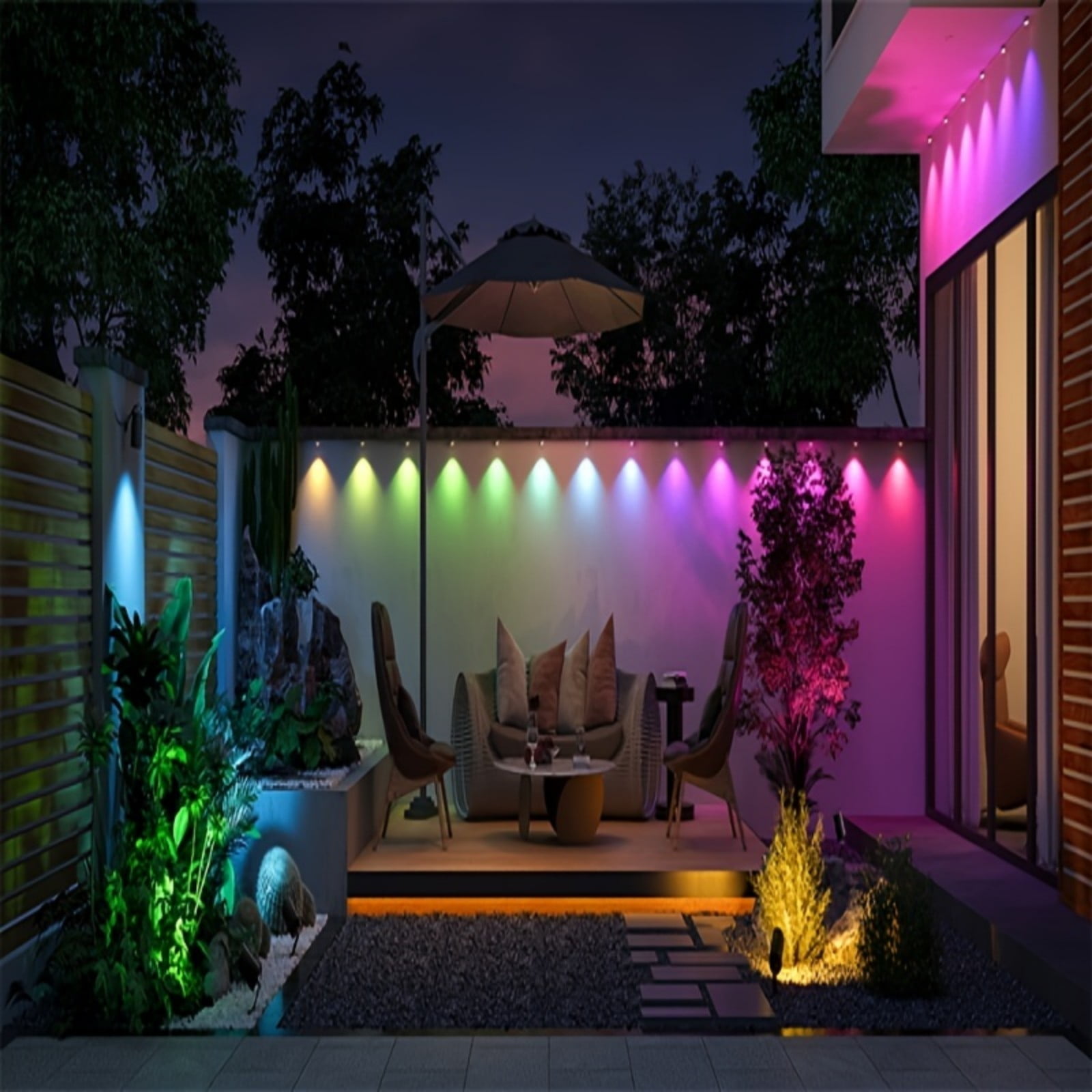 PUCACHI 200ft Permanent Outdoor Christmas Lights Smart Outdoor Light, App and Remote Control Dual Control, IP67 Waterproof, RGBIC Lights for Patio, Eaves, Party Decoration