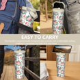 thumbnail image 7 of 30 Oz Tumbler Pink Flat Flowers Tumbler with Lid and Straw, Birthday Gift Cup for Friend Women Men Coffee Travel Mug Thanksgiving Day Halloween Christmas Gift Water Bottle, 7 of 7