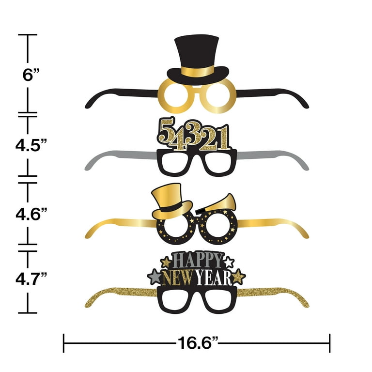 New Year Deluxe Paper Eyeglasses 24 Count for 24 Guests Walmart