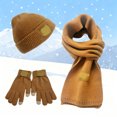 thumbnail image 2 of BRICH Winter Beanie Hat Scarf Gloves Set for Men Women Long Scarf Neck Warm Knit Hat Warmer Winter Gloves Sets Yellow One Size, 2 of 3