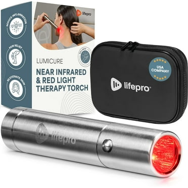 LifePro Mini Infrared Red Light Therapy Torch, Portable Handheld Device for Muscle Comfort, ABS - Silver
