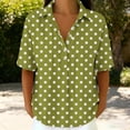 thumbnail image 5 of MAFYTYTPR Women's Polka Dot Half-Button Shirt Spread Collar Short Sleeve Casual Tops for Everyday Wear S-3XL Plus Size, 5 of 7