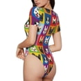 thumbnail image 3 of Balery Colorful Bulldog Women's Short Sleevee Crew Neck Bodysuit Tops Short Sleeve Tops Basic-Small, 3 of 9