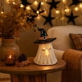 thumbnail image 6 of Halloween Table Spooky Home Decor, Exquisite Witch Hat Ghost Candle Holder with Stylish Edges Fade-Proof Resin for Halloween Parties, Porch Decor, Haunted Mansion Decor, 6 of 6