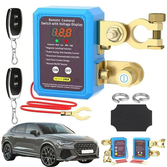 Remote Control of Car Devices for Anti-Theft Safety, Remote Control Battery Disconnect Switch Anti-Theft Controller, Desconector De Bateria Auto for Car, Truck, RV (Electronic Version)