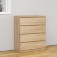thumbnail image 3 of 4 Drawer Dresser for Bedroom,31.5"W Modern Chest of Drawers with Hidden Handle,Wooden Closet Chests Organizer for Bedroom, Living Room,Natural, 3 of 8
